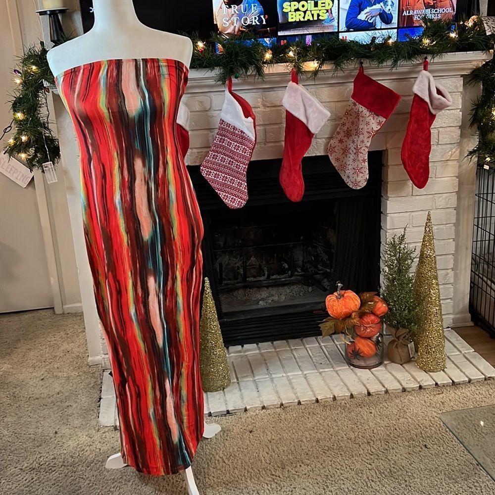 Multi color maxi light dress